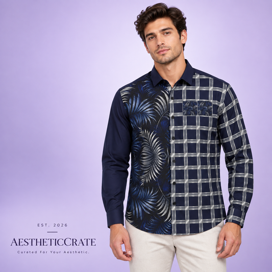 Navy Sky Button Shirt