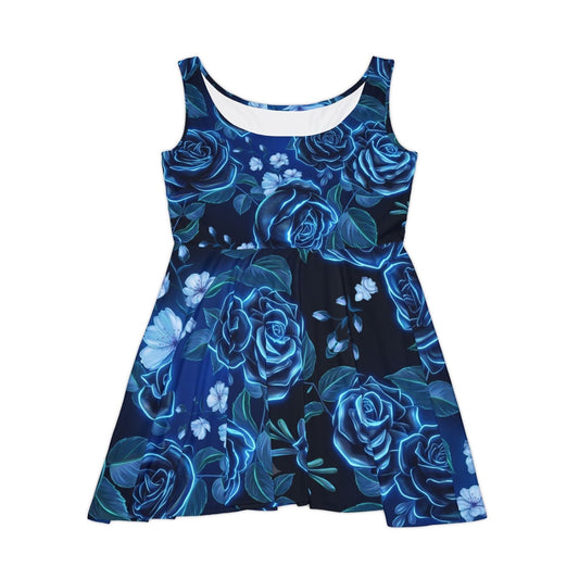 Blue Rose in Dark Dress - AestheticCrateAll Over Prints