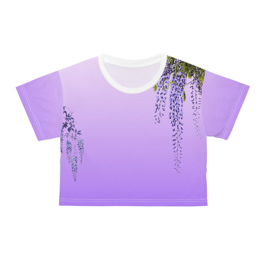Lavender Wisteria Crop Tee. - AestheticCrateAll Over Prints