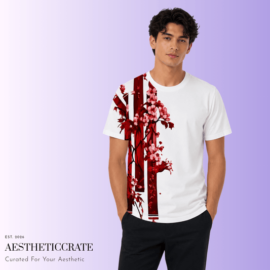 Red cherry Floral Tee - AestheticCrateAll Over Prints