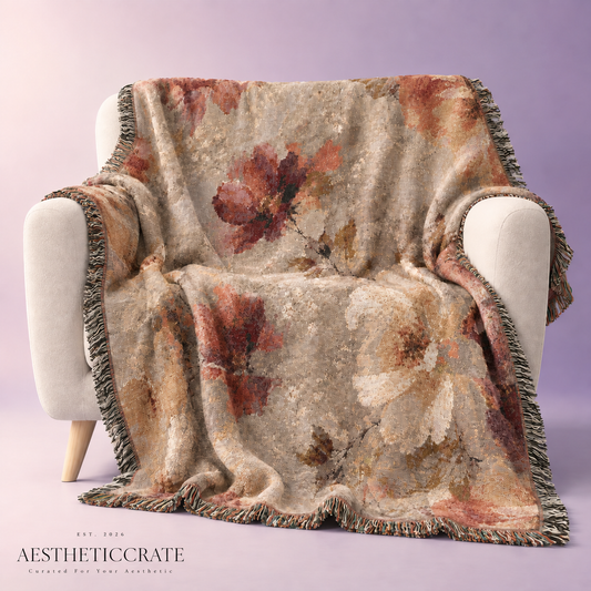 Vintage Botanical Woven Blanket