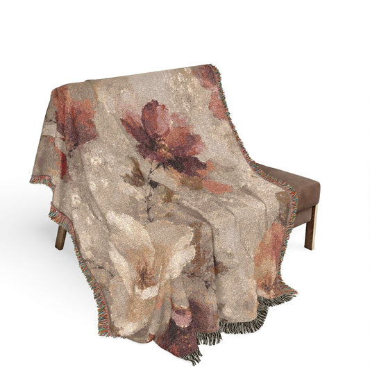 Vintage Botanical Floral Blanket. - AestheticCrateHome Decor