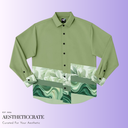 Jade Waves Button Shirt.