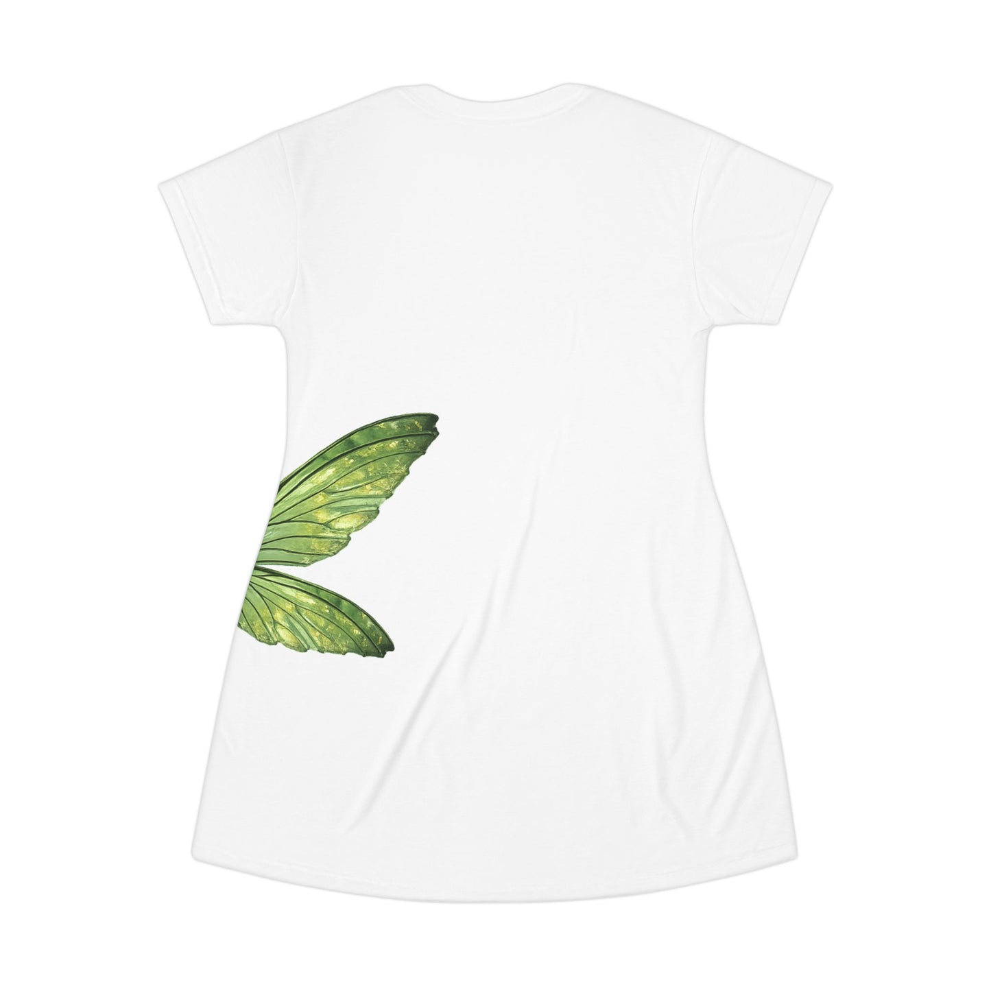 Green Butterfly T-Shirt Dress — 'A Little Hope' Watercolor Floral AOP