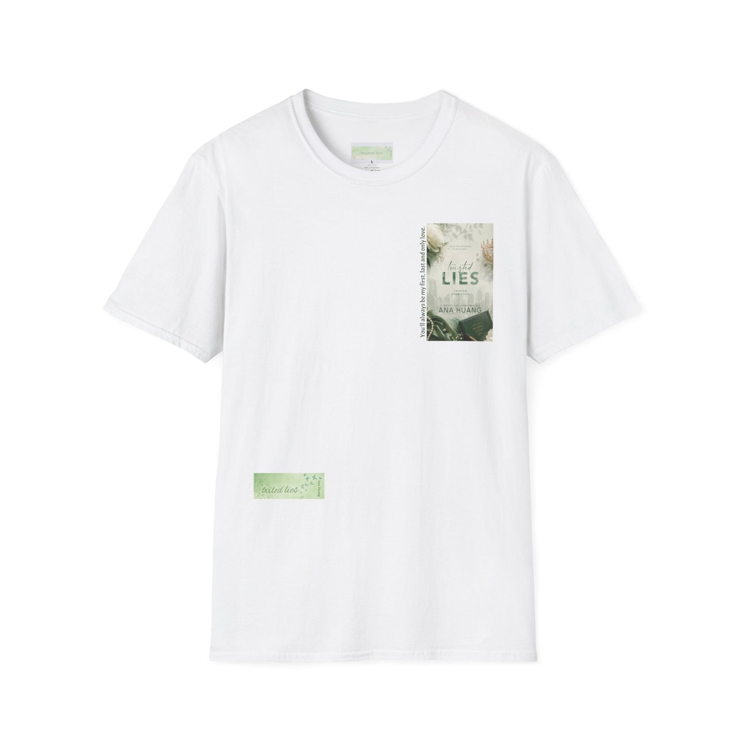 Pocket Book Cover T-Shirt — 'Lies' Minimalist Chest Print