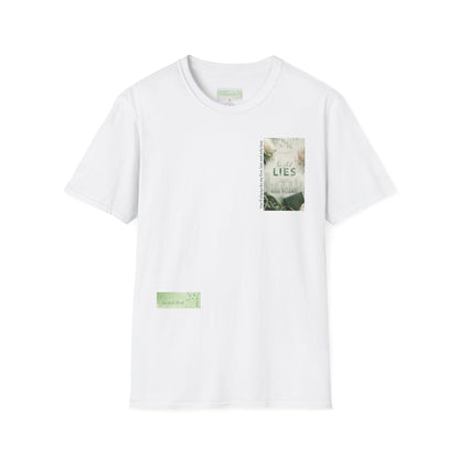 Pocket Book Cover T-Shirt — 'Lies' Minimalist Chest Print