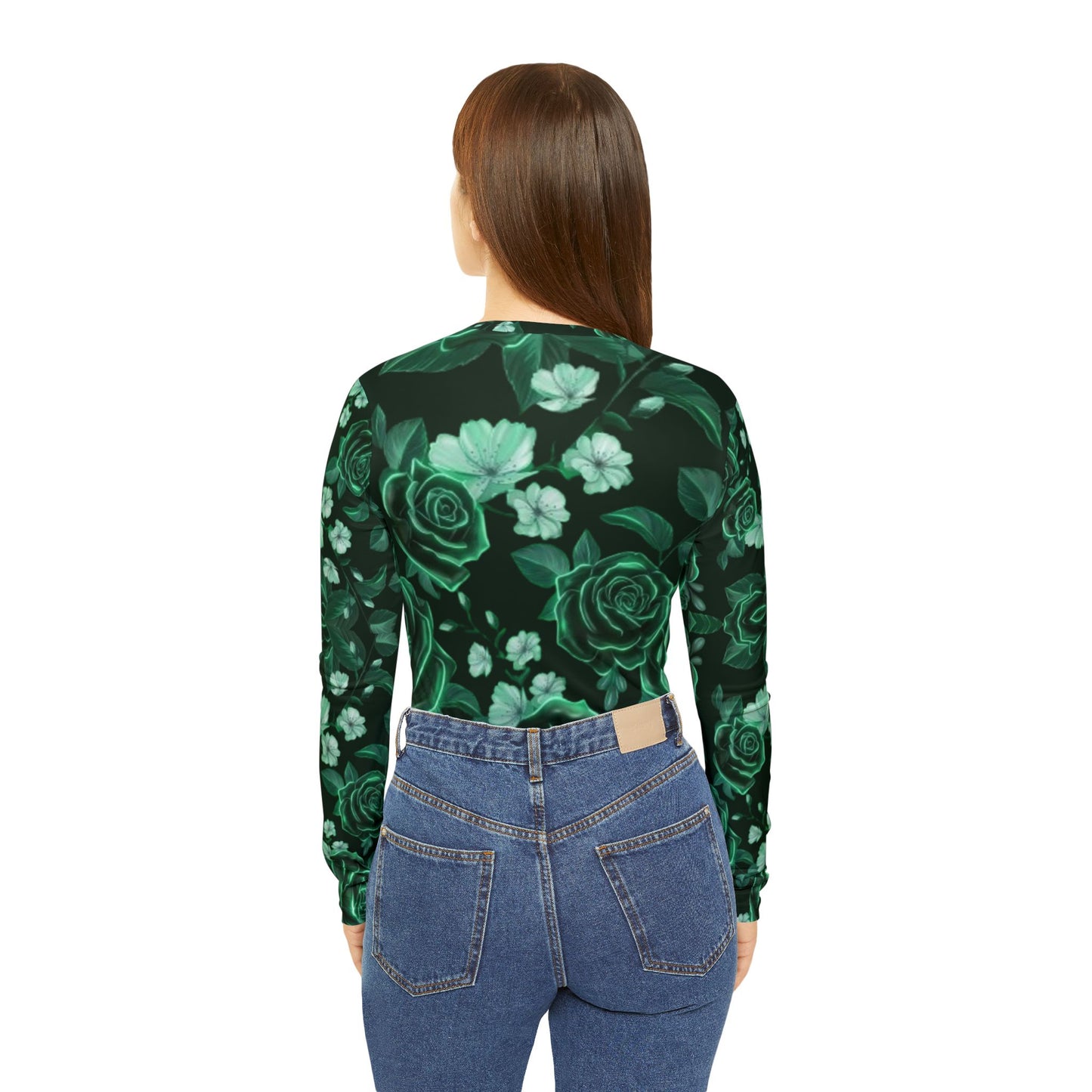 Emerald Rose V-Neck Long Sleeve|