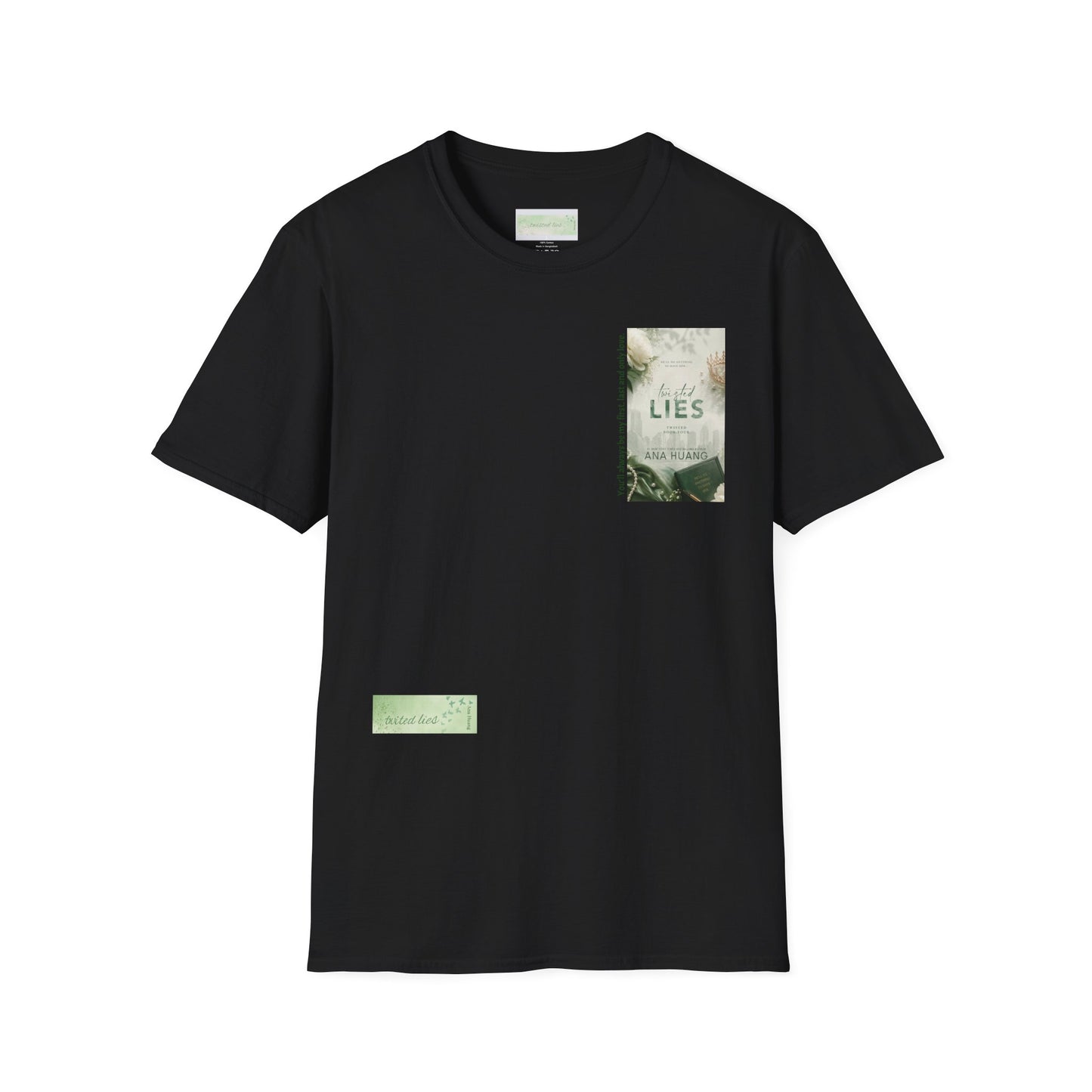 Pocket Book Cover T-Shirt — 'Lies' Minimalist Chest Print