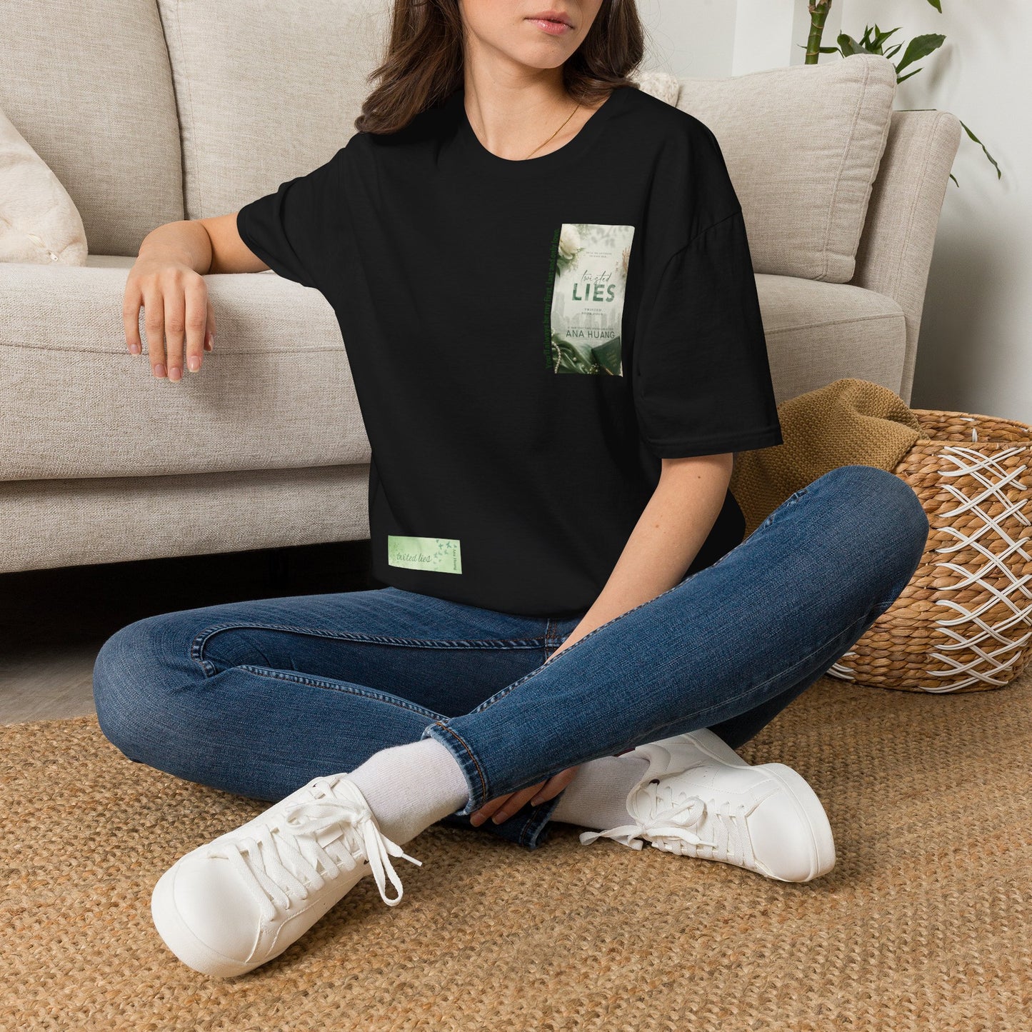Pocket Book Cover T-Shirt — 'Lies' Minimalist Chest Print