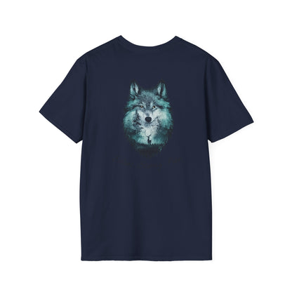 Unisex Softstyle T-Shirt| Silent Strength, Free Spirit | Mystic Wolf Graphic T-Shirt|
