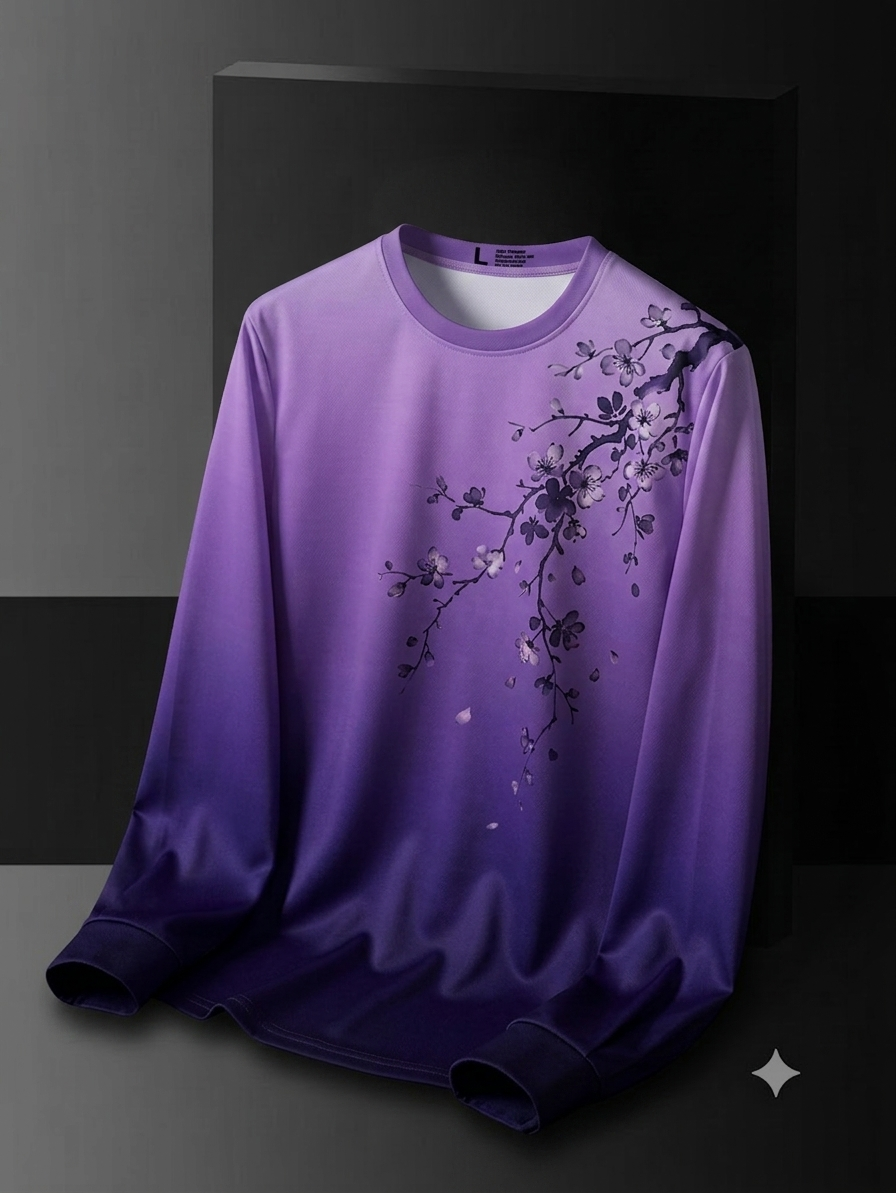 Purple Ombre Long Sleeve Shirt|