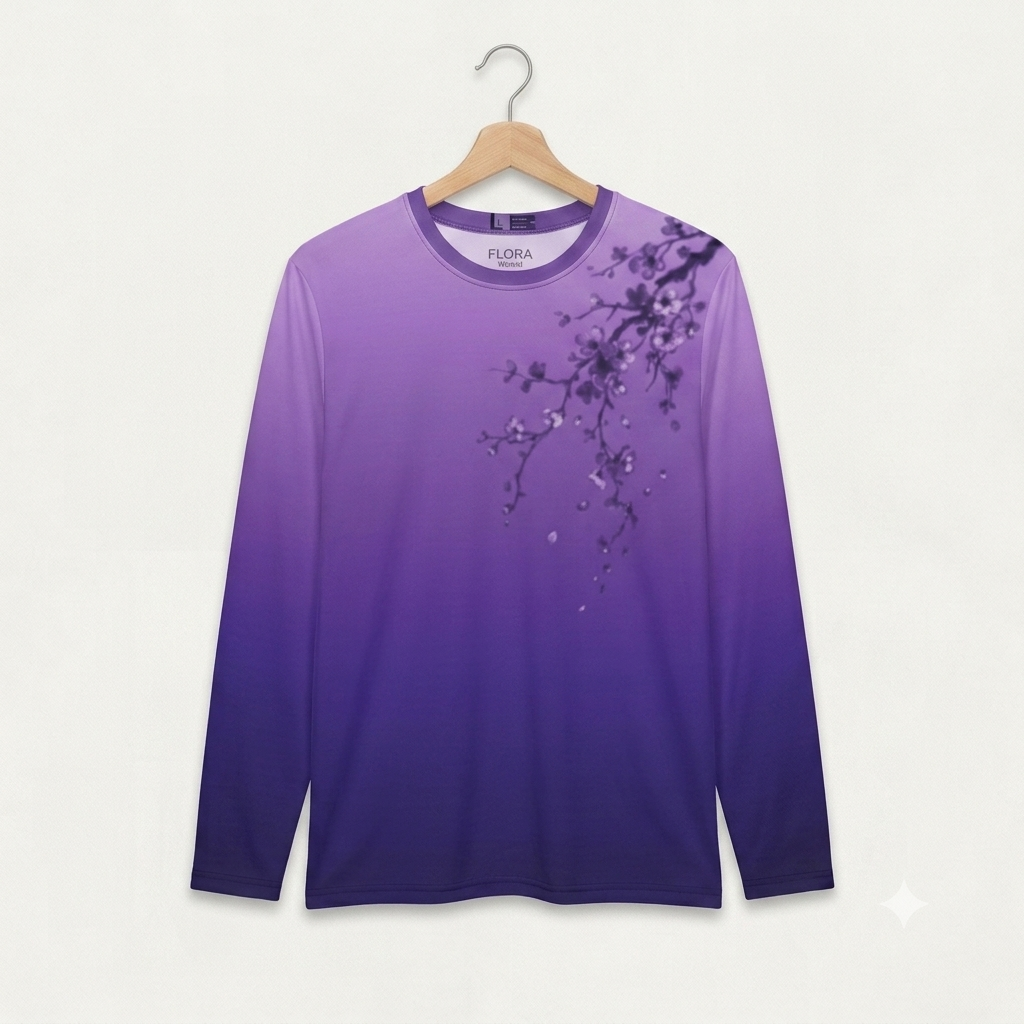 Purple Ombre Long Sleeve Shirt|
