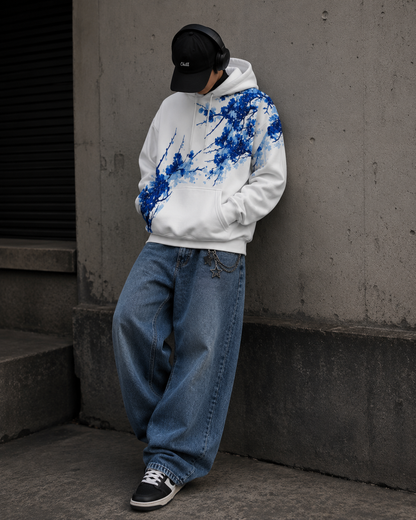 Azure white Splash Hoddie|