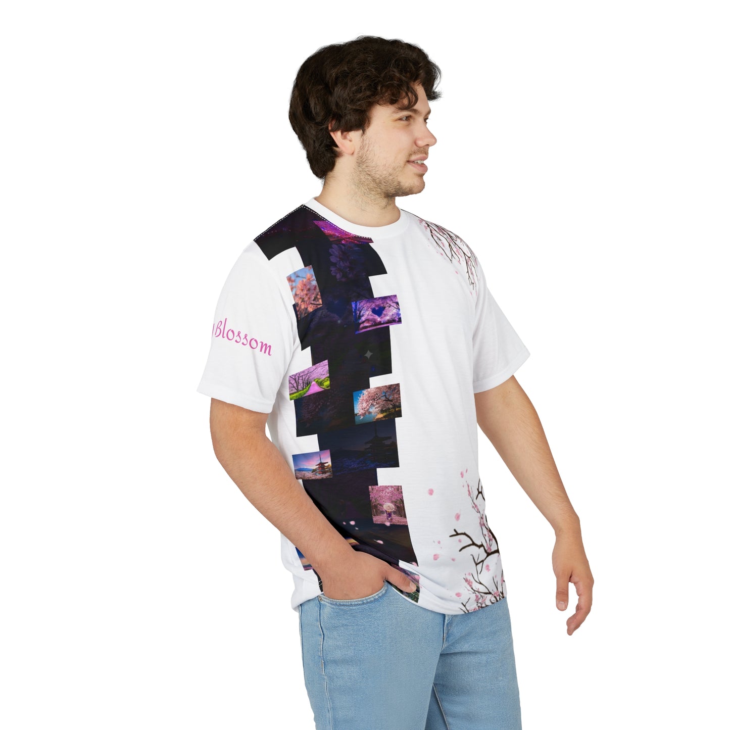 Cherry Blossom Split-Panel Tee|