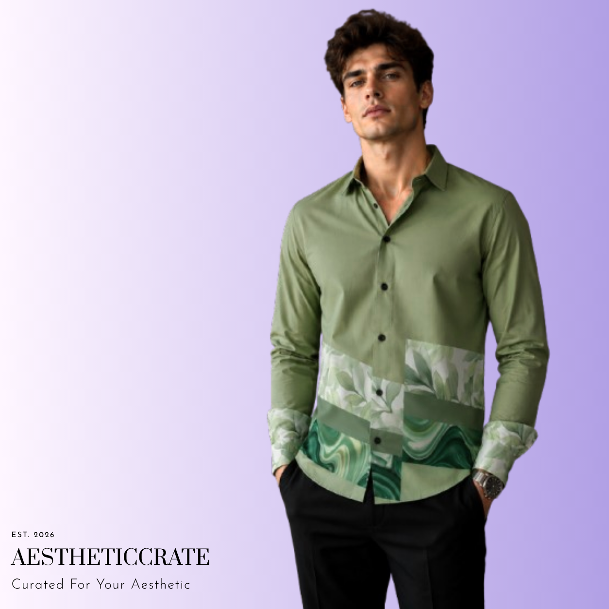 Jade Waves Button Shirt.