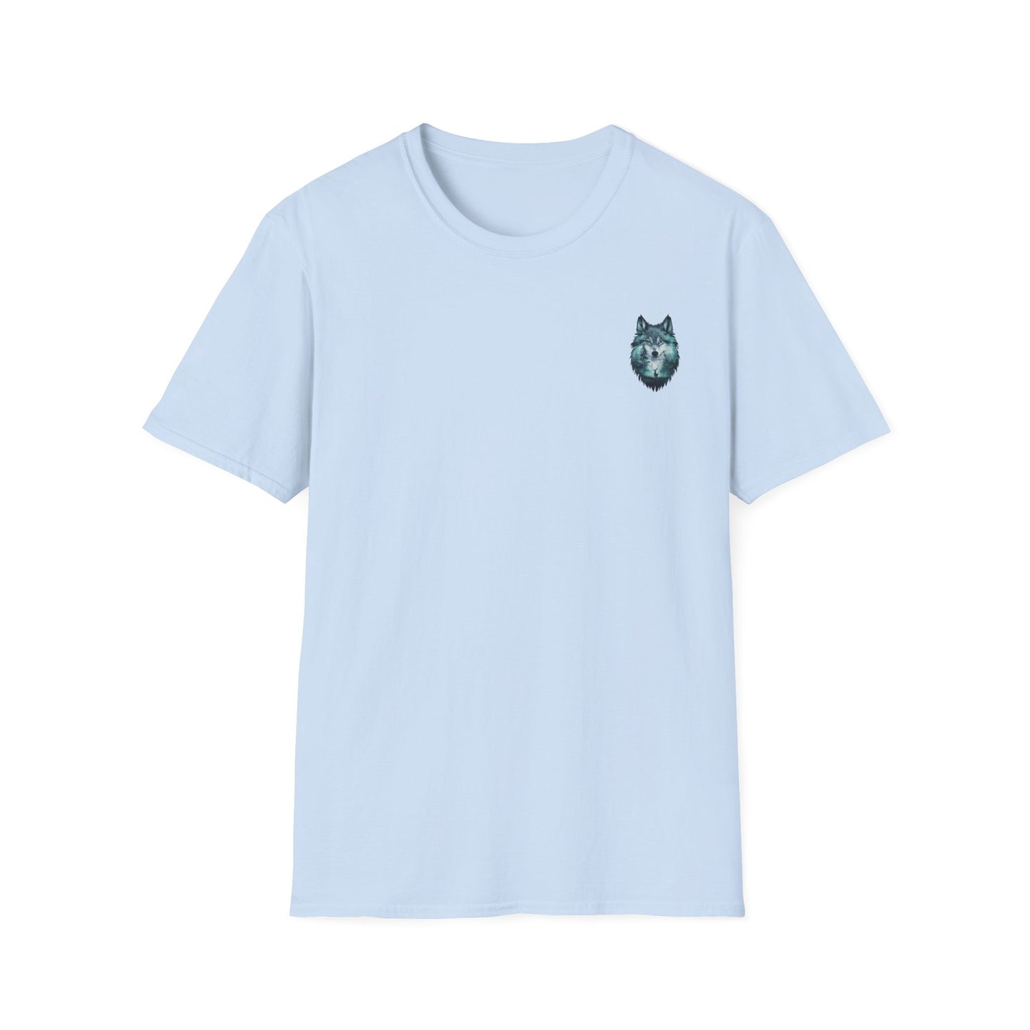 Unisex Softstyle T-Shirt| Silent Strength, Free Spirit | Mystic Wolf Graphic T-Shirt|