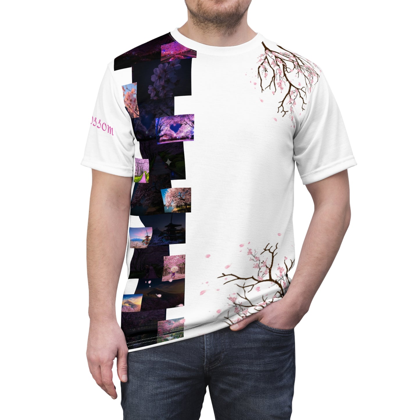 Cherry Blossom Split-Panel Tee|