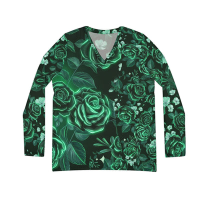 Emerald Rose V-Neck Long Sleeve|