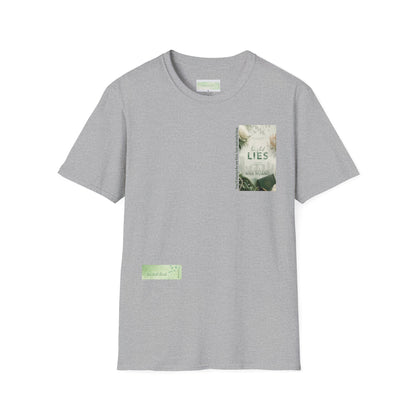 Pocket Book Cover T-Shirt — 'Lies' Minimalist Chest Print