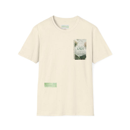 Pocket Book Cover T-Shirt — 'Lies' Minimalist Chest Print