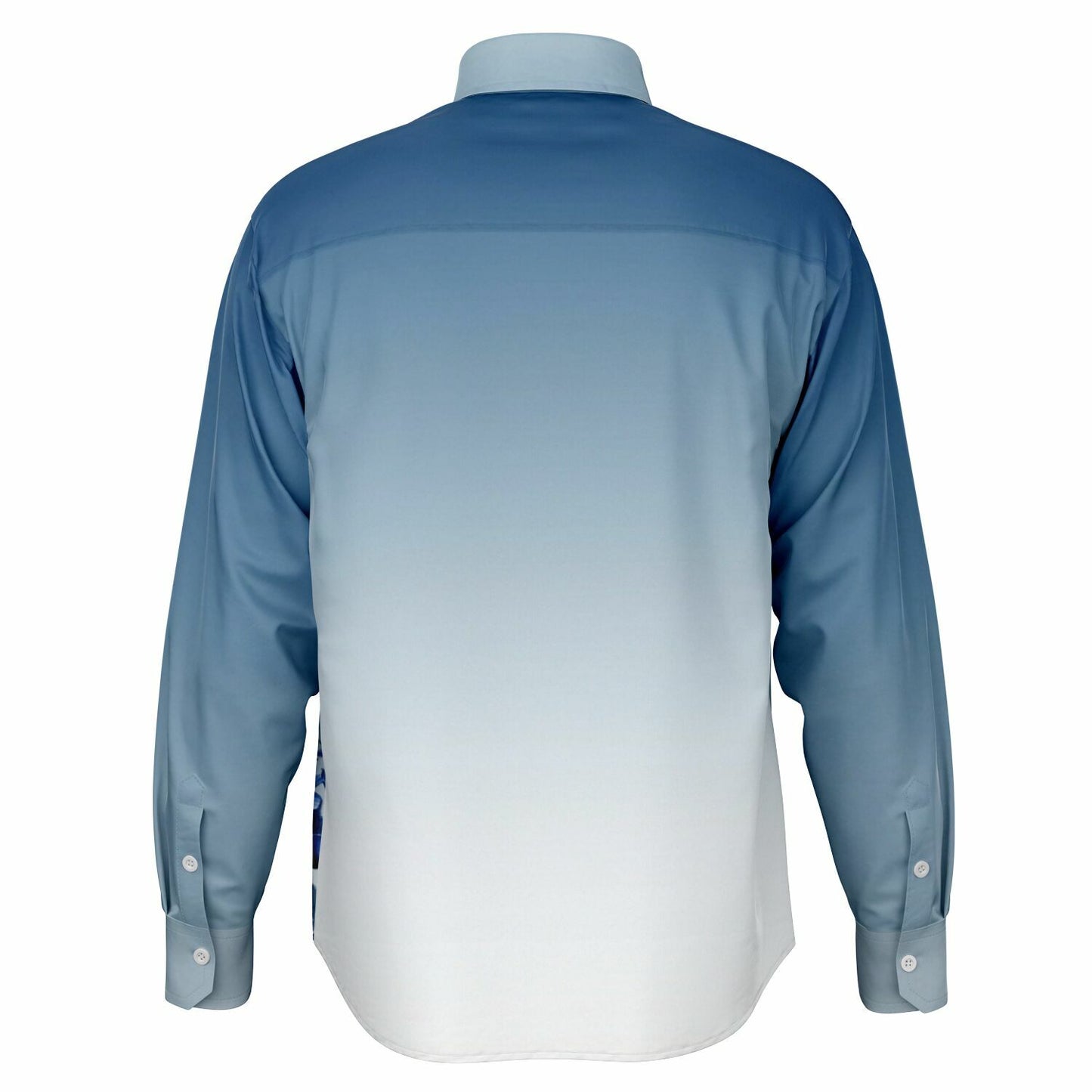 Long Sleeve Button Blue Floral Shirt|