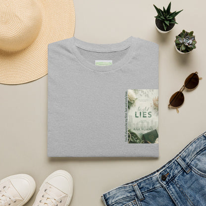 Pocket Book Cover T-Shirt — 'Lies' Minimalist Chest Print
