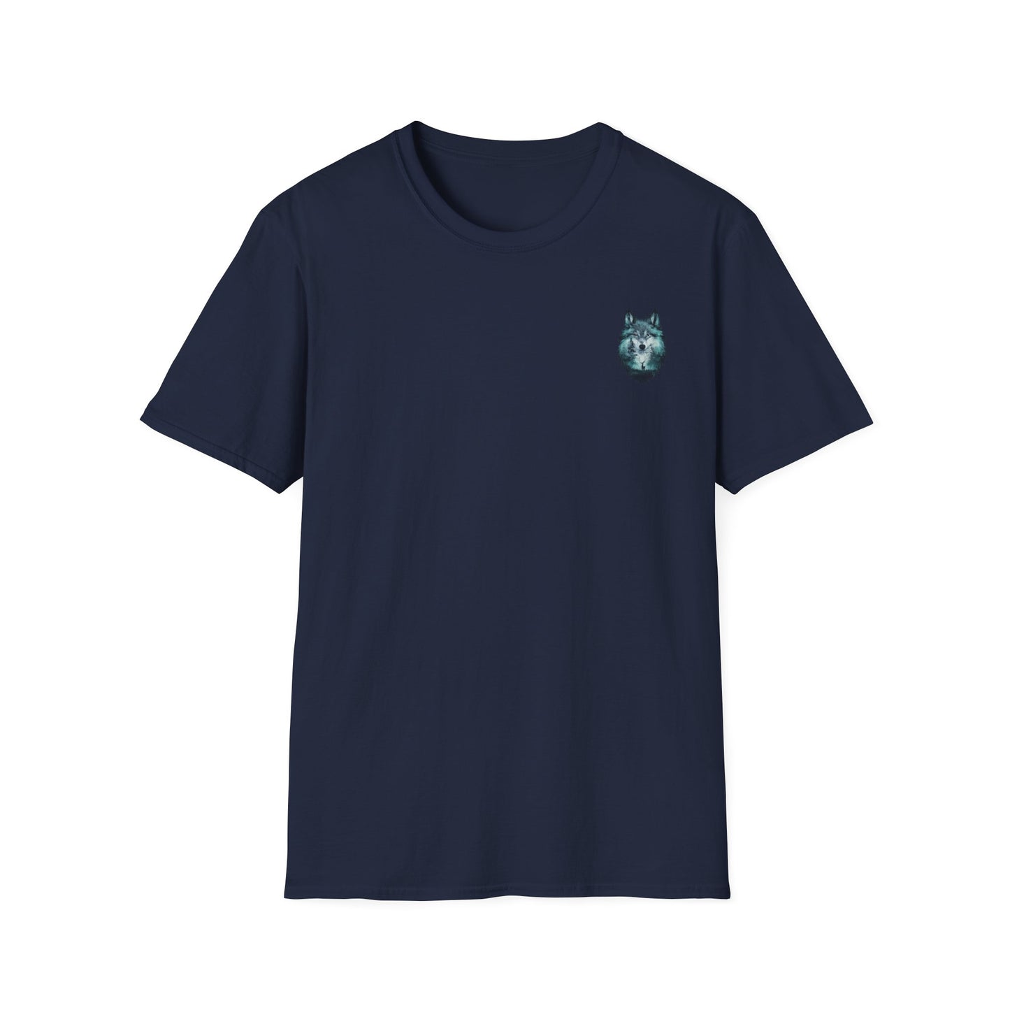 Unisex Softstyle T-Shirt| Silent Strength, Free Spirit | Mystic Wolf Graphic T-Shirt|
