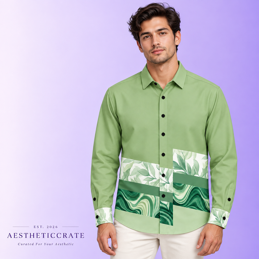 Jade Waves Button Shirt
