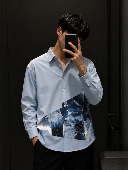 Azure Floral Button Shirt