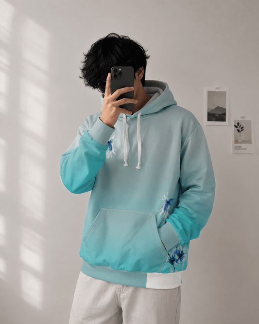 Aqua Gradient Hoodie. - AestheticCrateAll Over Prints