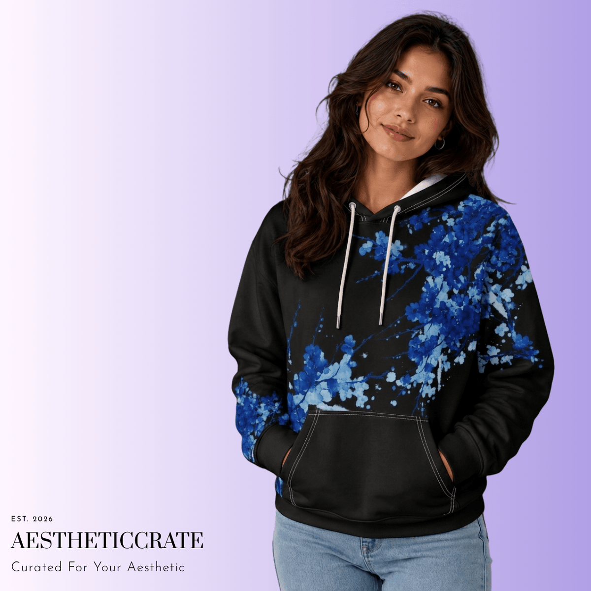 Azure Splash Hoodie - AestheticCrateAll Over Prints