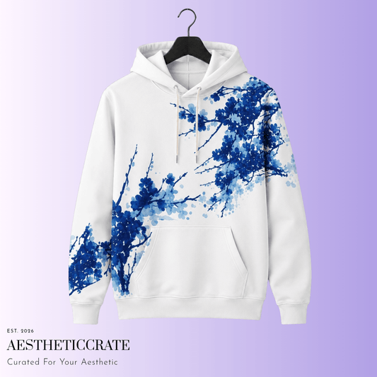 Azure white Splash Hoodie - AestheticCrateAll Over Prints