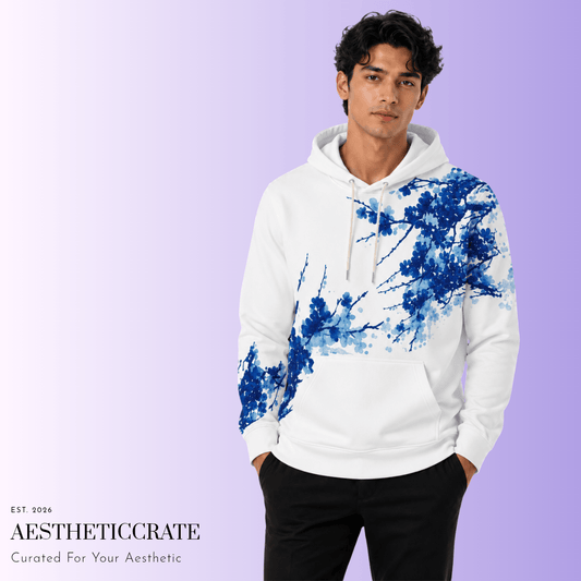 Azure white Splash Hoodie - AestheticCrateAll Over Prints