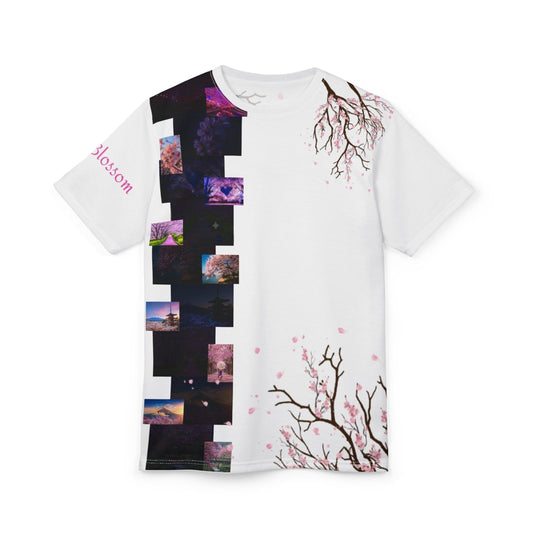 Cherry Blossom Split-Panel Tee - AestheticCrateAll Over Prints