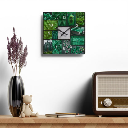 Emerald Tile Collage Wall Clock - AestheticCrateWall Clock