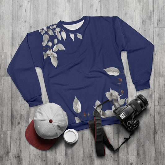 Floral Navy Sweatshirt - AestheticCrateAll Over Prints