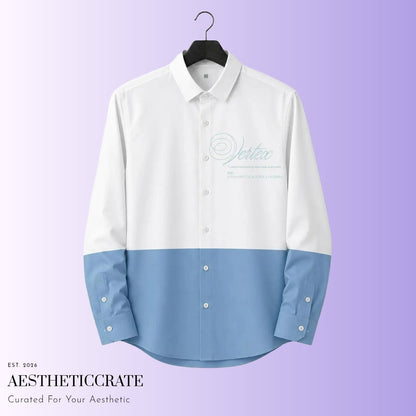 Gentle blue Long sleeve. - AestheticCrateLong Sleeve Button Down Shirt - AOP