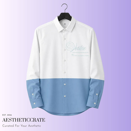 Gentle blue Long sleeve. - AestheticCrateLong Sleeve Button Down Shirt - AOP