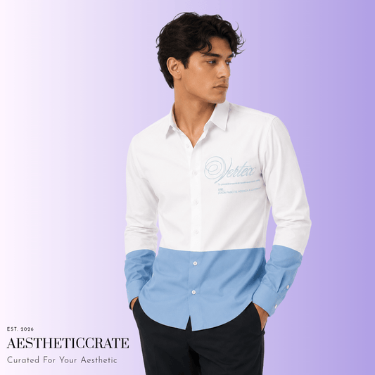 Gentle blue Long sleeve. - AestheticCrateLong Sleeve Button Down Shirt - AOP