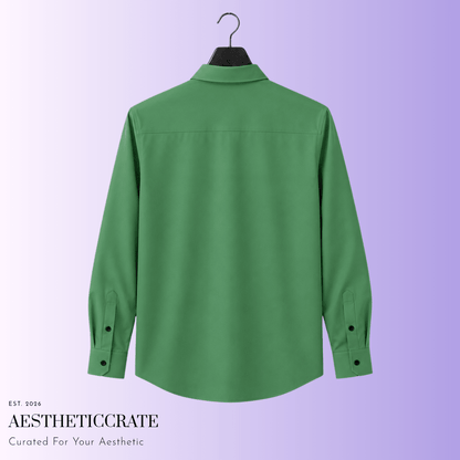 Green Aesthetic Shirt. - AestheticCrateLong Sleeve Button Down Shirt - AOP