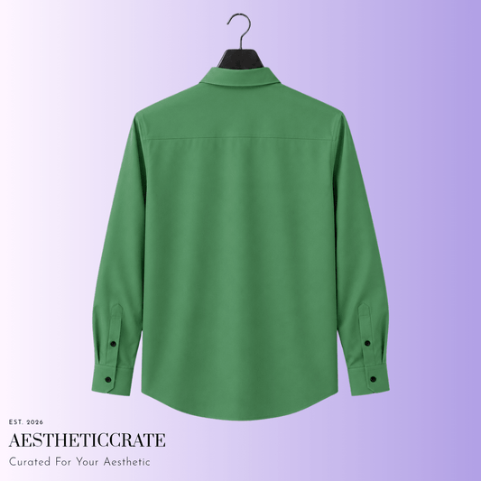 Green Aesthetic Shirt. - AestheticCrateLong Sleeve Button Down Shirt - AOP