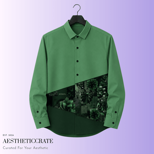 Green Aesthetic Shirt. - AestheticCrateLong Sleeve Button Down Shirt - AOP