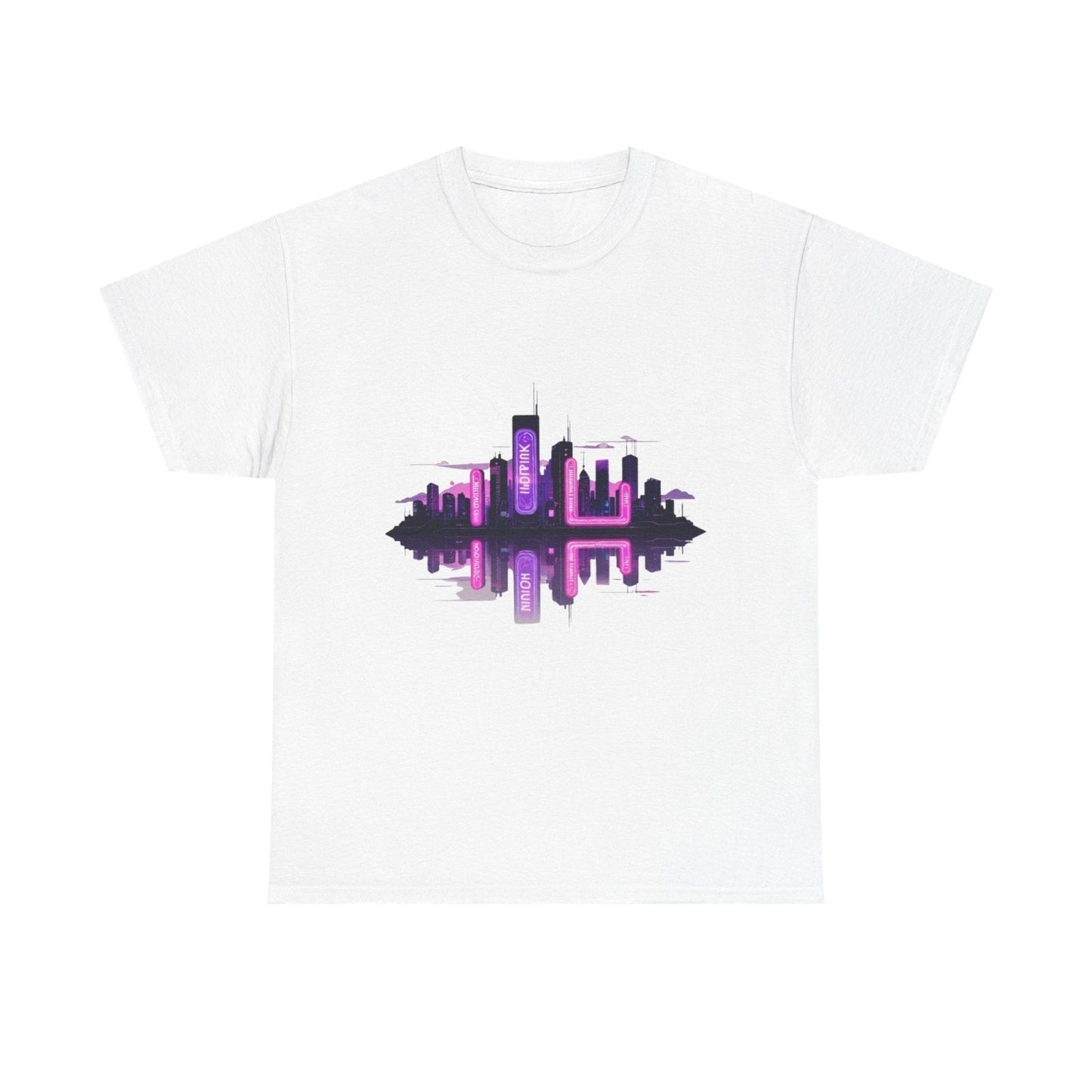 Neon City Reflection Unisex Graphic T-Shirt - AestheticCrateT-Shirt