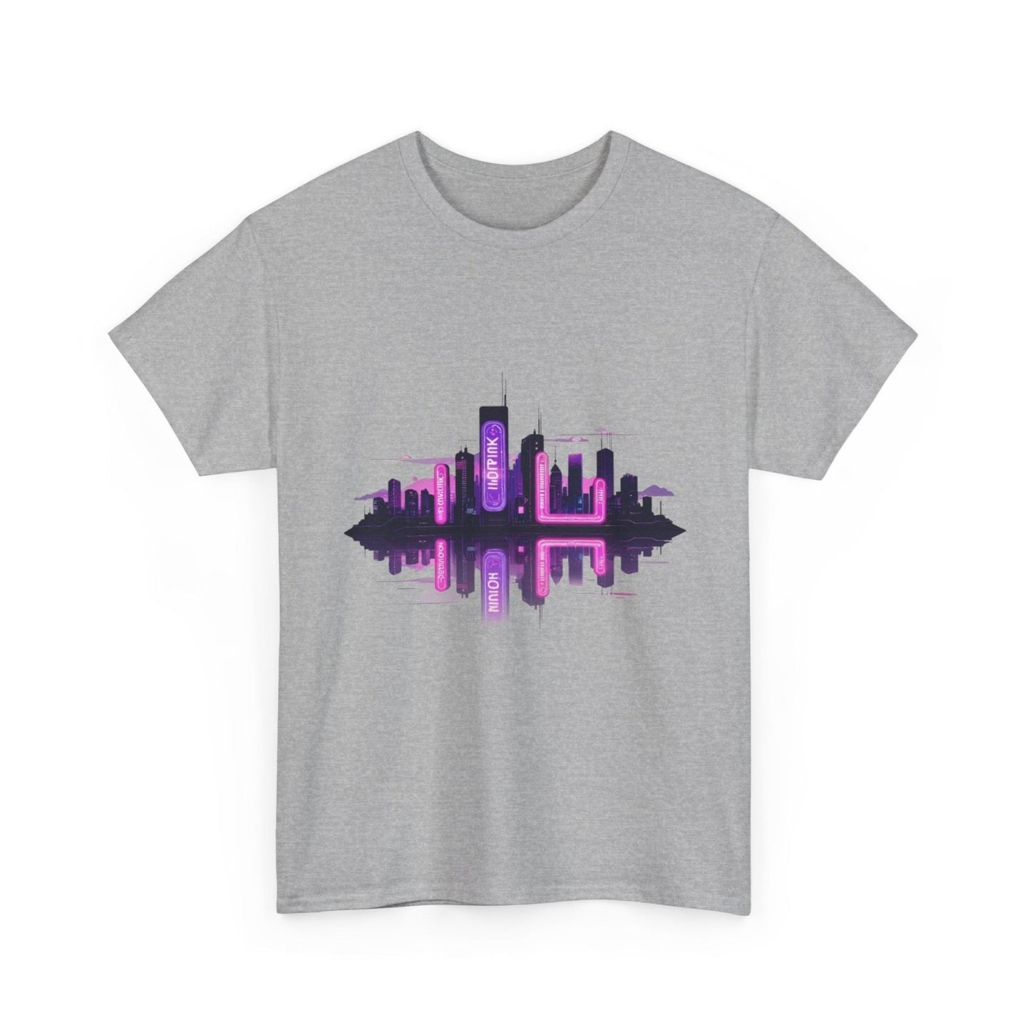 Neon City Reflection Unisex Graphic T-Shirt - AestheticCrateT-Shirt