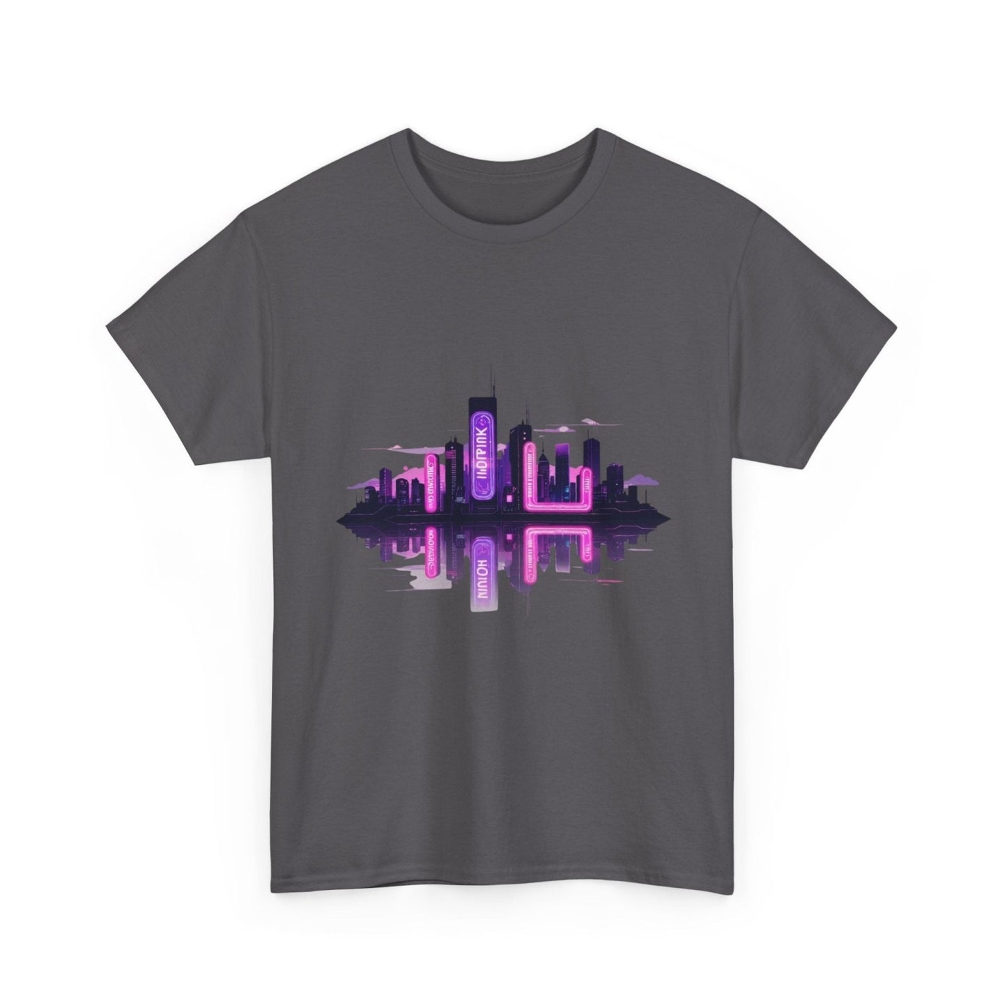 Neon City Reflection Unisex Graphic T-Shirt - AestheticCrateT-Shirt