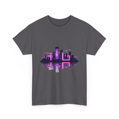 Neon City Reflection Unisex Graphic T-Shirt - AestheticCrateT-Shirt