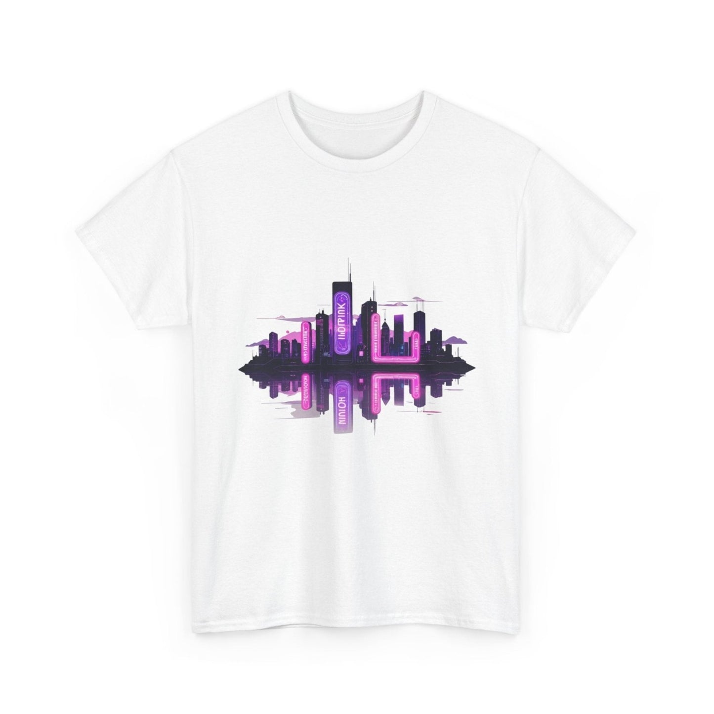 Neon City Reflection Unisex Graphic T-Shirt - AestheticCrateT-Shirt