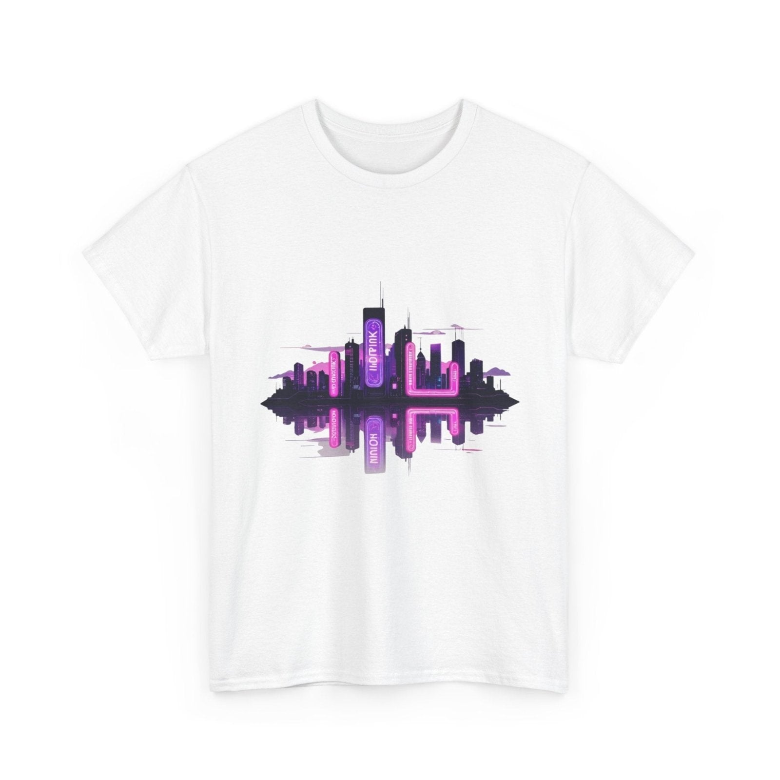 Neon City Reflection Unisex Graphic T-Shirt - AestheticCrateT-Shirt