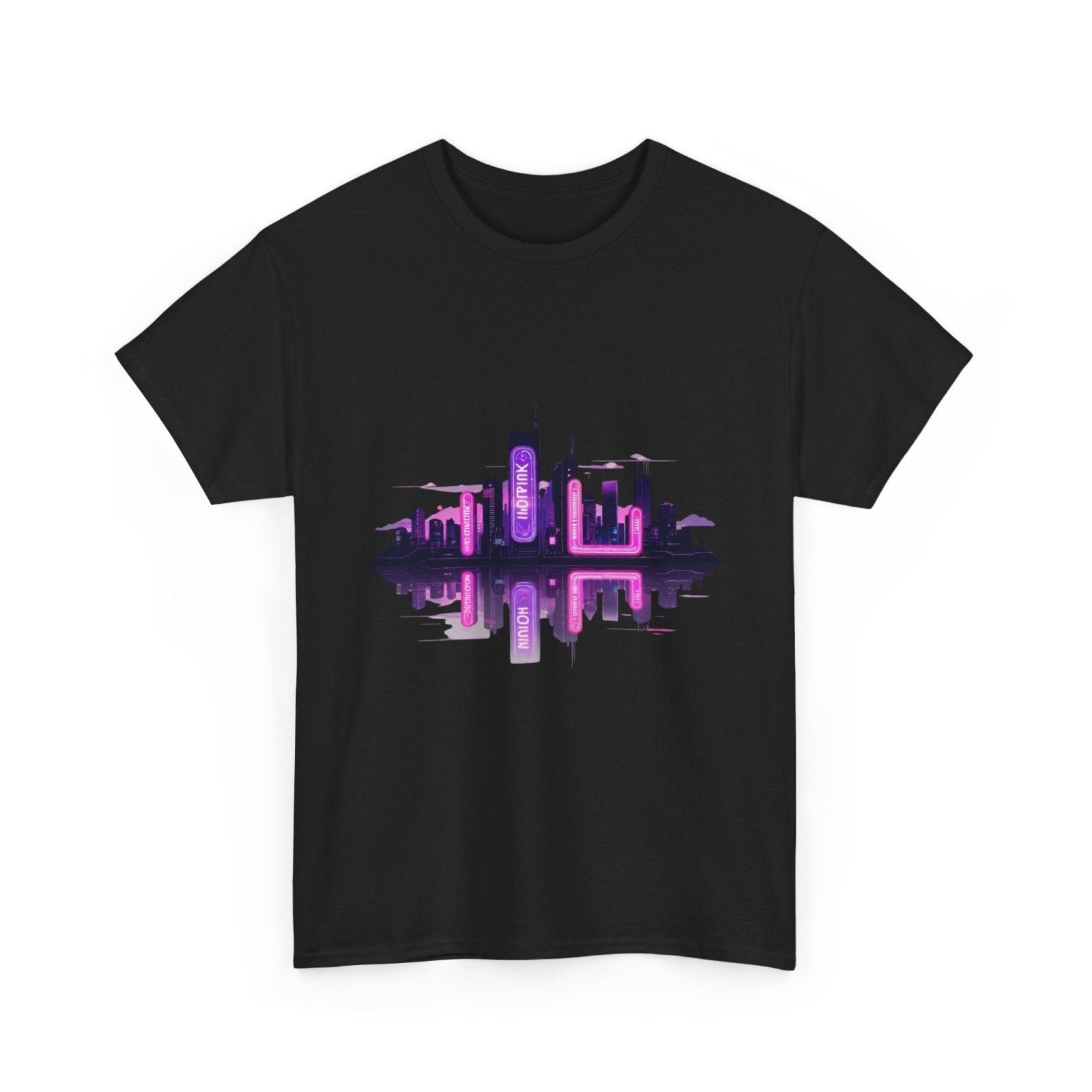 Neon City Reflection Unisex Graphic T-Shirt - AestheticCrateT-Shirt