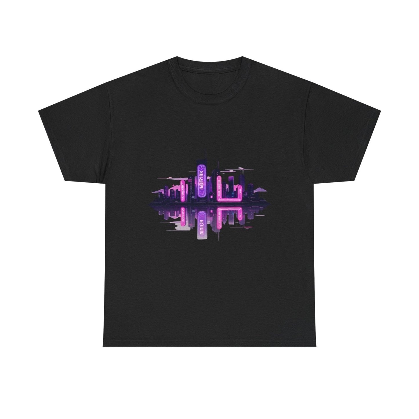 Neon City Reflection Unisex Graphic T-Shirt - AestheticCrateT-Shirt